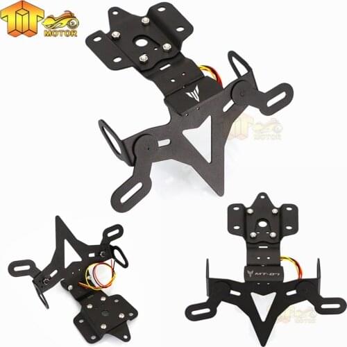 CK CATTLE KING Motorcycle License Plate Holder Fender Eliminator Registration Bracket For Yamaha MT-07 FZ-07 MT07 with light