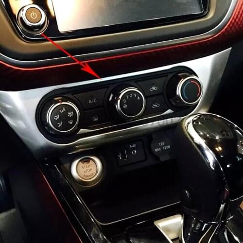 For Nissan Lannia 2016 Chrome Matte Car Interior Air Conditioning A/C Control Button Switch Molding Trim Cover Accessories
