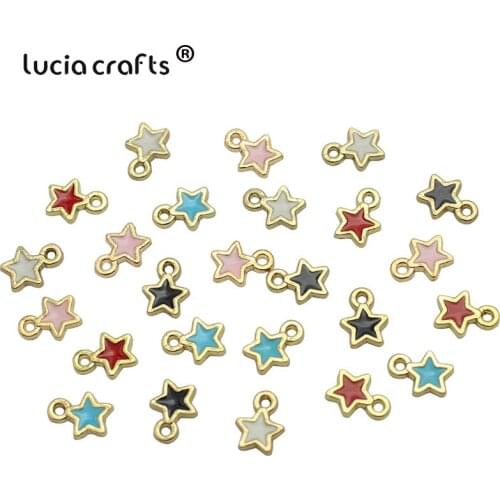 25pcs 7*9mm Enamel Star Pentagram Charms Alloy Pendants DIY Fashion Bracelet Necklace Jewelry Making Finding Accessories G1314