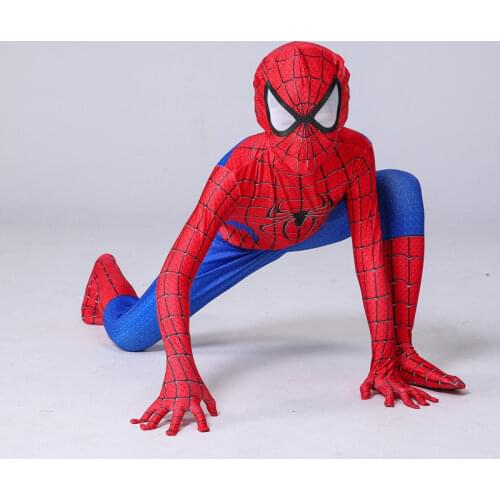 Boy Spiderman Costume Kids Avengers Superhero Jumpsuit Cosplay Set