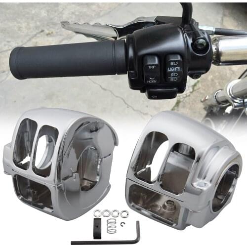 Motorcycle Chrome Handlebar Control Switch Housing Switch Cap For Harley Touring Glide Road King Sportster Softail Dyna Fat Boy