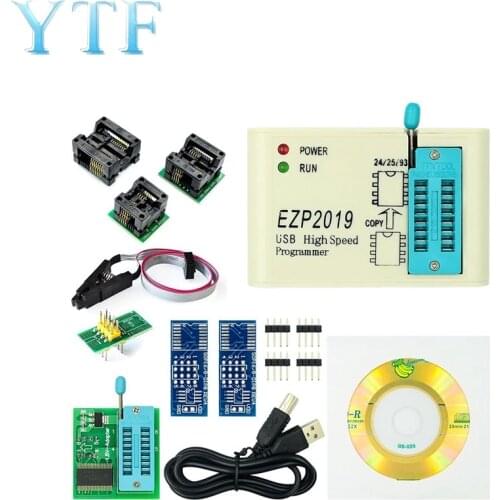 Newest Version EZP2019 High-speed USB SPI Programmer EZP 2019 Support24 25 93 EEPROM 25 Flash BIOS Chip full set with 12 adapter