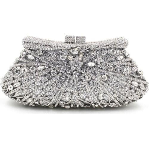 New Fashion Floral Ladies Evening Bags Wedding Party Chain Shoulder Bag Diamond Luxury Bag Purses-and-handbags In Womens Totes