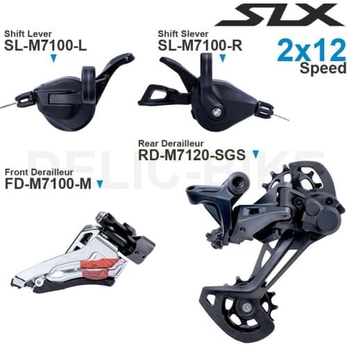 SHIMANO SLX M7100 2x12 Speed Groupset include M7100 Left / Right Shifters Front Derailleur and M7120 Rear Derailleur Original