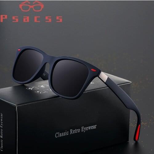 Psacss NEW Square Polarized Sunglasses Men Women High Quality Plastic Glasses Frames Vintage Classic Brand Designer Sun Glasses