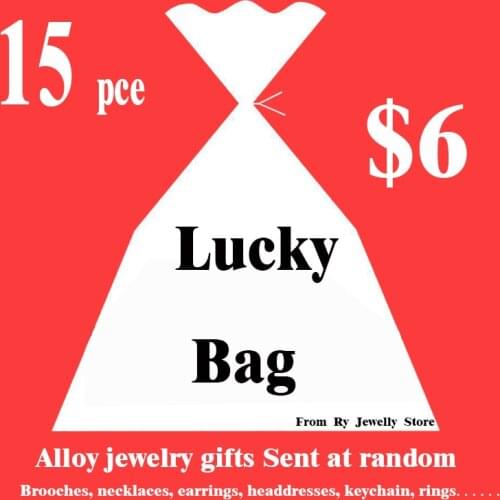 Ry Jewelly Store New Year Gift Pack Lucky Bag 15 Pendant Jewelry Randomly Shipment Brooch neckla ear ring key chain random