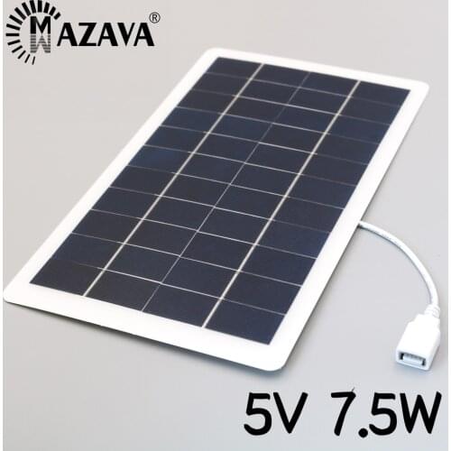 5V 7.5W USB Solar Panel 1500mA Portable Solar Charger Pane Climbing Fast Charger Travel DIY Solar Charger Generator