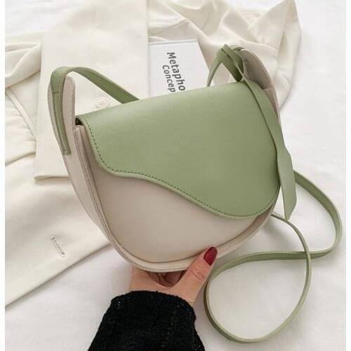 2021 Summer Fashion Solid Color Handbags For Women High Quality Pu Leather Ladies Shoulder Bag Saddle Female Crossbody Bag