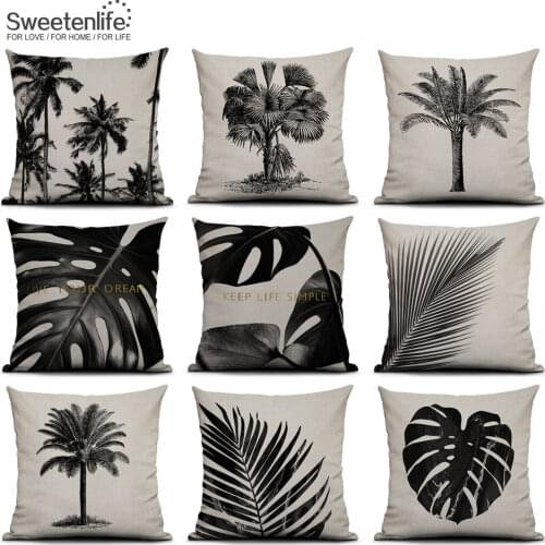 Sweetenlife Tropical Plants Pattern Cushion Cover Eco-Friendly Chair Cushion 50cm x 50cm Decorative Pillow Cover Wholesale