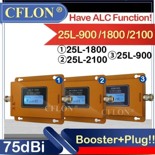 900 /1800 /2100 Mhz 4G Cellular Amplifier GSM DCS WCDMA 4G Cell Phone Signal Repeater GSM 2G 3G 4G Network Mobile Signal Booster