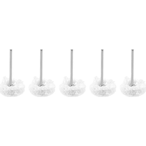 Uxcell Mini Cloth Buffing Wheels 25X6.5mm with 2.35mm Arbor to Rotary Tool Jewelry Metal Wood Polishing etc. White 5Pcs