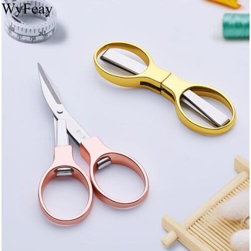 High Quality Mini Folding Scissors Keychain Fishing Scissor Cutter Camping Tool Embroidery Fold Scissors Tailor Scissors Paper