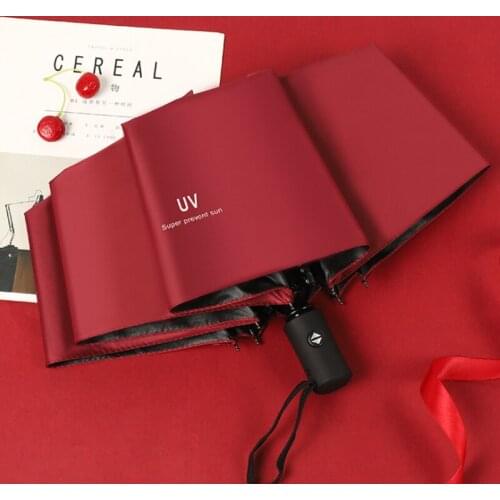 Automatic Folding Umbrella Rain Women Parapluie Black Coating Anti UV Parasol Girls UV Protection Travel Sun Umbrellas