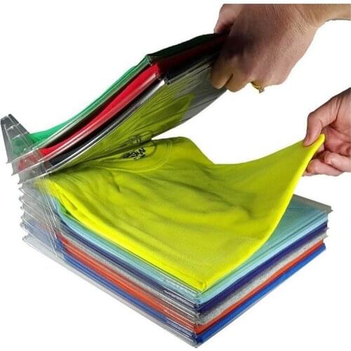 10pcs/set Fast Clothes Fold Board Clothing Organization Shirt Folder Travel Backpack Closet Drawer Stack Home Document Storage