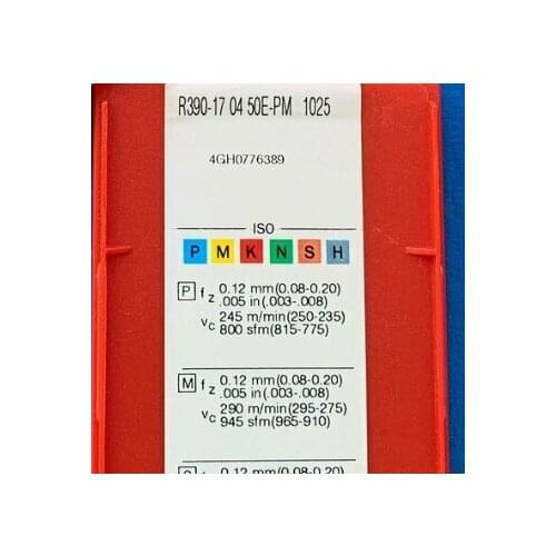 10PCS CARBIDE INSERT R390-170450E-PM 1025