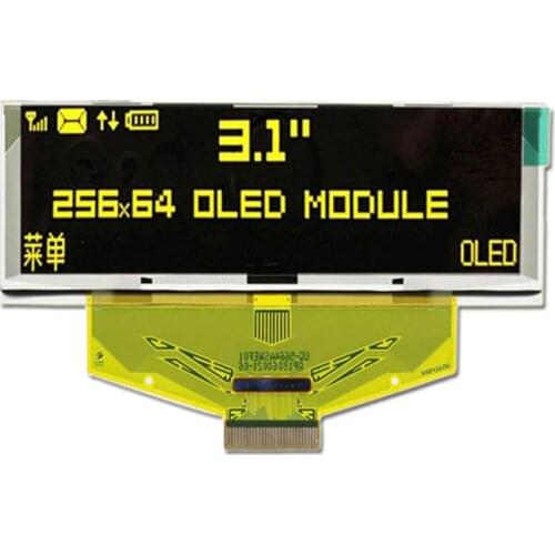 3.12 inch Yellow OLED LCD Screen 256X64 OLED LCD LED Display Module with SSD1322 Drive IC for Arduino