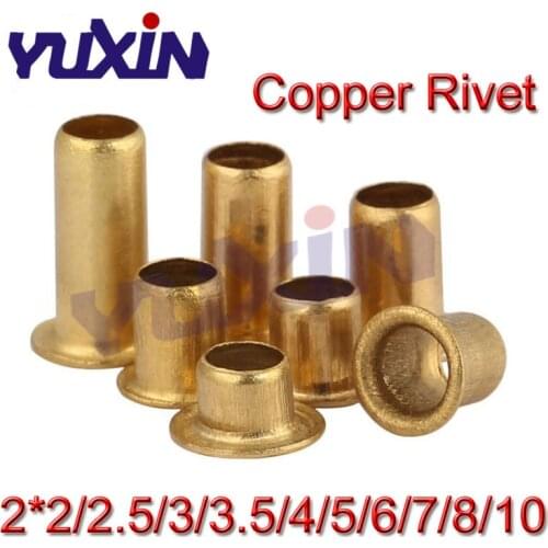 500pcs/Lot High Quality M2*2/2.5/3/3.5/4/5/6/7/8/10 2mm Brand New Copper Hollow Rivet Double-Sided Circuit Board PCB Vias Nails