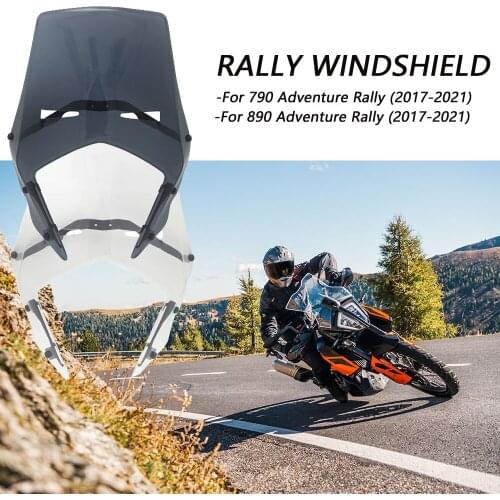 Motorcycle Windshield Windscreen Accessories Double Bubble Acrylic For 790/890 Adventure Rally Light Grey or Clear