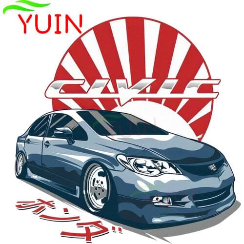Car Sticker Honda Civic Japanese Decals Decorative Accessories Creative PVC Window Bumper Waterproof Sunscreen Decal 13*10cm