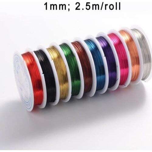 Long 2.5-15m Size 0.3-1mm Colorful Beads Rope Copper Wires Craft Beading Wire Bracelet Necklace Cord String Jewelry Accessories