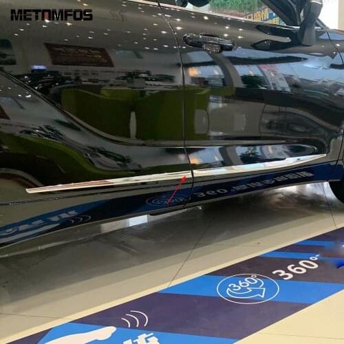 For Toyota Highlander Hybrid 2021 2022 Chrome Car Door Side Line Body Skirt Strip Molding Trim Sticker Exterior Car Accessories