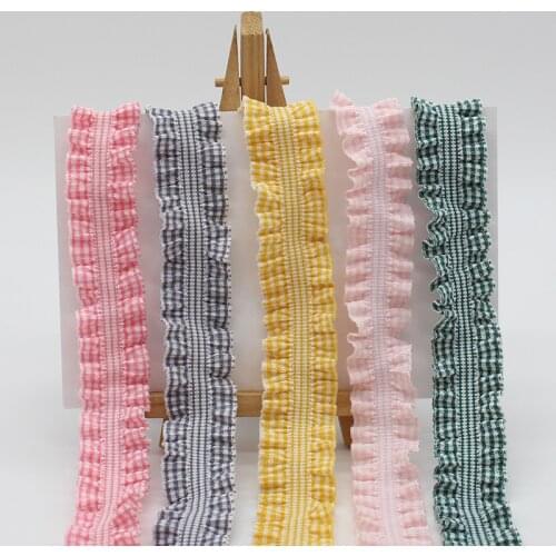 Candy Colored Plaid Stretch Lace DIY Hat Headwear Camisole Bra Swimsuit Ribbon Gift Box Hanging Bow Knot Knitting Accessories