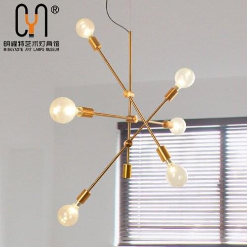 Iron industry brand creative pendant lights handmade wicker hanging lamp avizeler ventilador de techo living room decoration