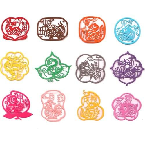 DUOFEN METAL CUTTING DIES 12 Chinese Zodiac Signs shapes cutout stencil DIY Scrapbook Paper Album crafts 2020 new