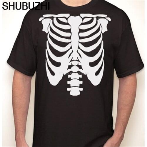 SKELETON RIBS Halloween rib cage costume/party scary kids Youth T-shirt S-XL Fashion Style Men Tee,Cotton Classic tee sbz6395