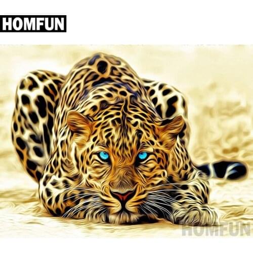 HOMFUN 3D Diamond Painting "Animal leopard" DIY Full Rhinestones Drill Cross-stitch Kits Square Round Diamond Embroidery A02291