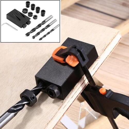 Pocket Hole Jig Set 6/8/10mm Drill Bit Bushings Replace Puncher Guide Wood Locator For Woodworking DIY Carpentry