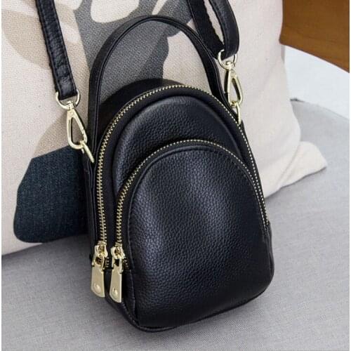 New fashion design real cow leather shoulder bag phone case woman coins bag woman evening bag
