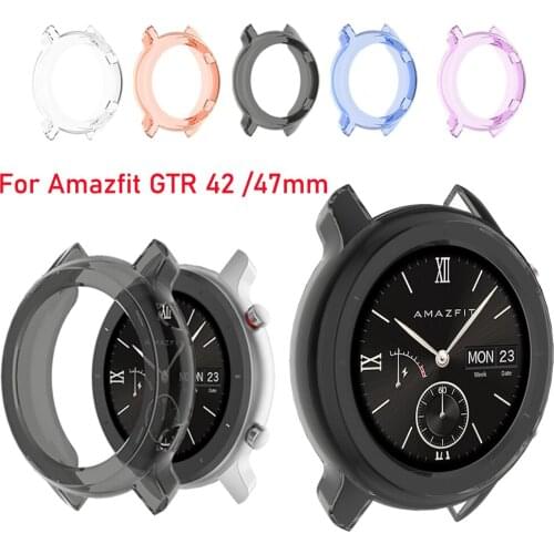New For xiaomi Amazfit Gtr 47 42mm TPU Watch Case Cover Smart Bracelet Protective Frame Shell Replacement Shockproof Clear Cases