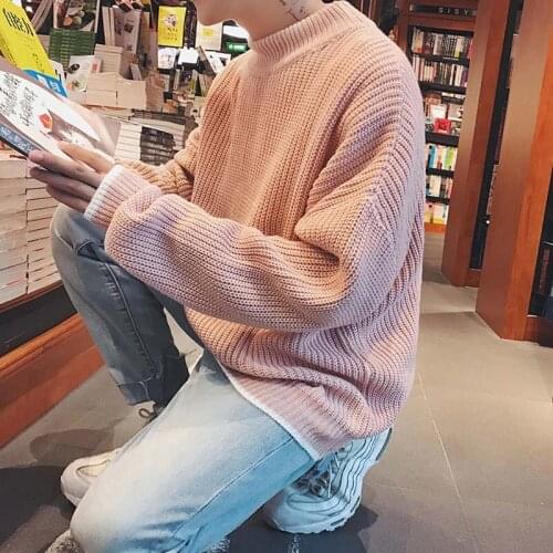 Autumn and winter 2020 Fashion new mens pullover sweater Korean fashion handsome loose round neck teenagers student sweater