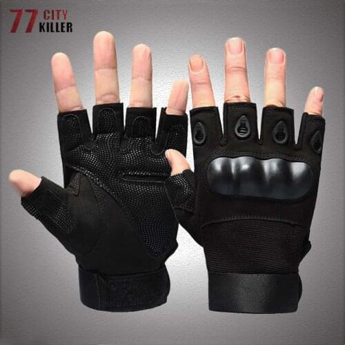 Men Camouflage Tactical Gloves Outdoor Sport Cycling Half Finger Anti-Slip Shock-Absorbing Fitness Fingerless Mittens Warmer