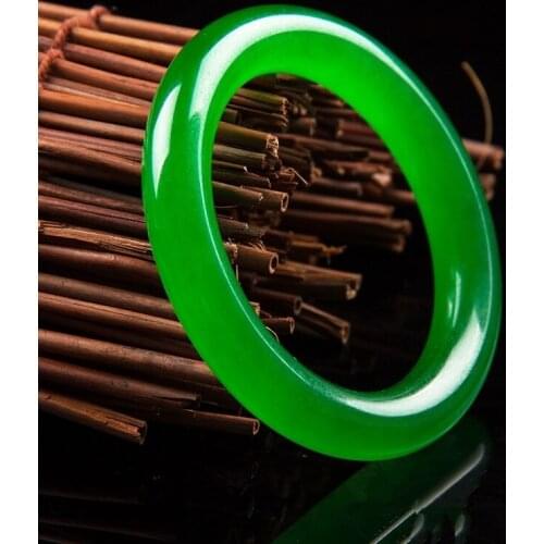 Genuine Natural Green Jade Bangle Bracelet Charm Jewellery Fashion Accessories Hand-Carved Amulet Gifts for Women Her Men
