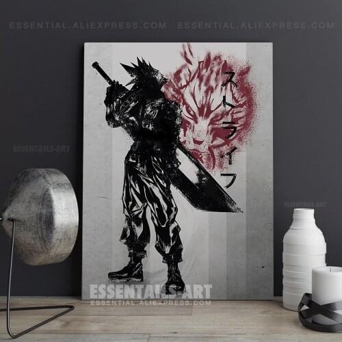 Cloud Strife Final Fantasy Poster Canvas Wall Art Painting Decor Pictures Bedroom Study Living Room Home Decoration Prints