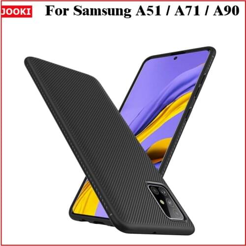 JOOKI Shockproof Silicone Carbon Fiber Case Cover ForSamsung Galaxy A51 Ultra Slim Man skin forSamsung A71 A90 5G Luxury Case
