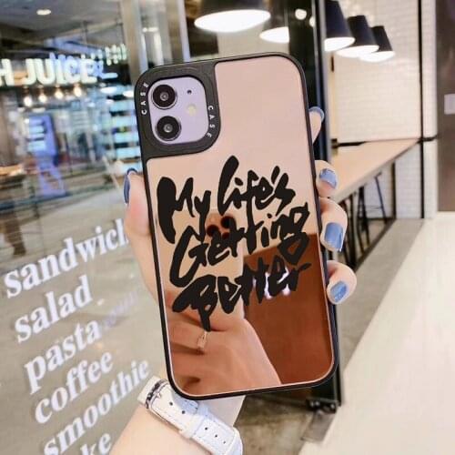 Luxury brand better letter hard cover Makeup mirror Phone Case For iPhone 12 mini 11 Pro X XR XS MAX 7 8 Plus case