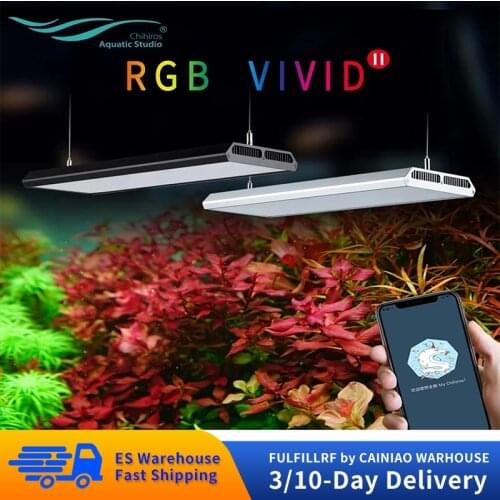 Chihiros RGB VIVID 2 Aquarium LED Lighting Dimmable Water Plants Grow LED Light Sunrise Sunset with Bluetooth Mobile App Control