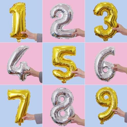 Rainbow Number Balloon Happy Birthday Decoration Digital Balloons Wedding Foil Balloons Christmas Gift Decoration Balloons Party