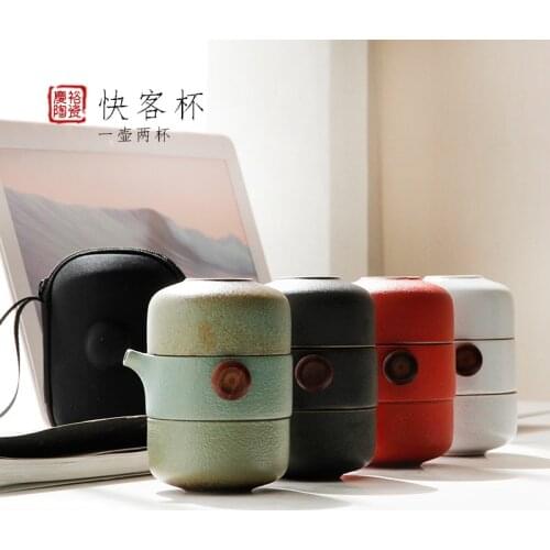 Japanese Ceramic Teapot Gaiwan Teacups Handmade Portable Travel Office Tea Set Chinese Designer Teaware Infuser Water Mug Cups