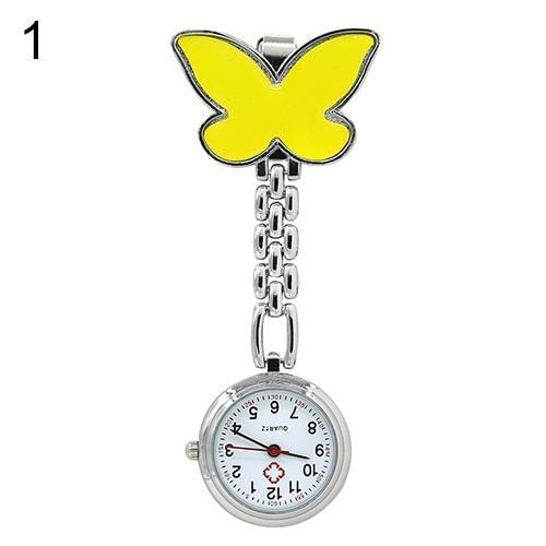 Womens Cute Pendant Butterfly Nurse Clip-On Brooch Quartz Hanging Pocket Watch pocket watch nurse watch
