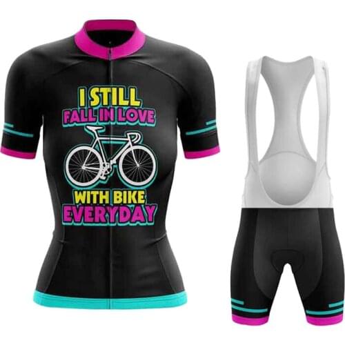 Woman Cycling Clothing 2021 Summer Bicycle Jersey Bib Set Lady Ropa Ciclismo Mujer Short Sleeve Mountain Bike Shorts Mtb Clothes