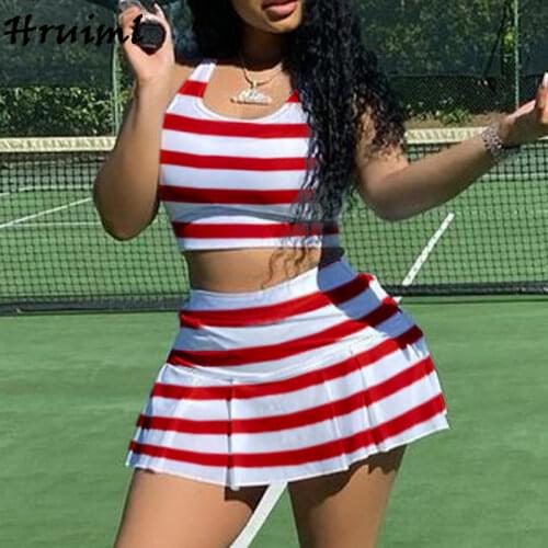 Women Swimsuit New Arrival Crop Top Short Pants Striped Print Summer Shorts Set Fitness Sport Casual Elegant Two Piece 2021