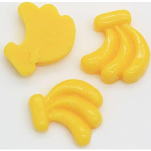100/50pcs Banana Fruit Food Resin Flat back Cabochon For Art Supply Decoration Charm Craft