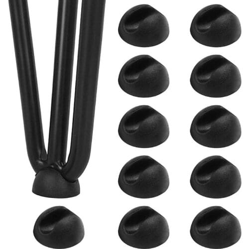 12pcs Hairpin Leg Protector Black Furniture Feet Pads Non Slip Floor Protectors Table Leg Caps Chair Feet Covers Protective Tip