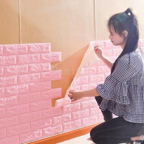 3d Three-dimensional Brick Pattern Wall Sticker Household Decoration Thickening Anti-collision Self-adhesive Paper