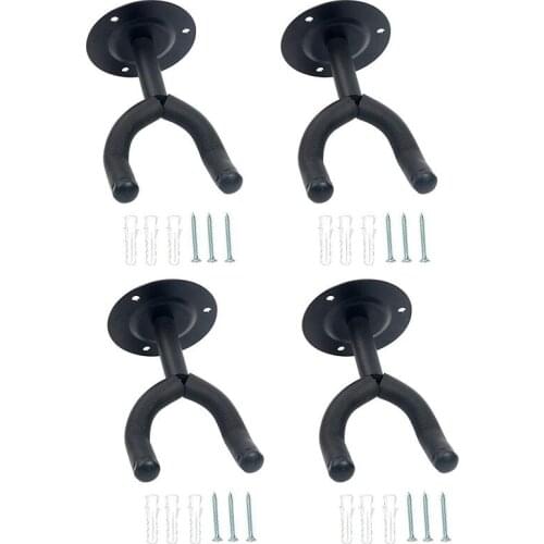 4 Pack Guitar Hangers Hooks Holders Wall Mount Guitar Rack Hanger Stand Holder Hook (4 Pack)