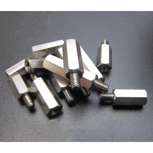 50Pcs M2.5 M3 M4 M5 Stainless Steel Standoff Spacer Male to Female Spacing Screws Threaded Spacer Hex